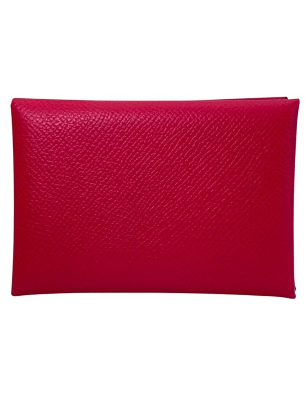 Hermes Calvi Duo Card Case Coin Purse Bifold Stamp Veau Epsom Rose